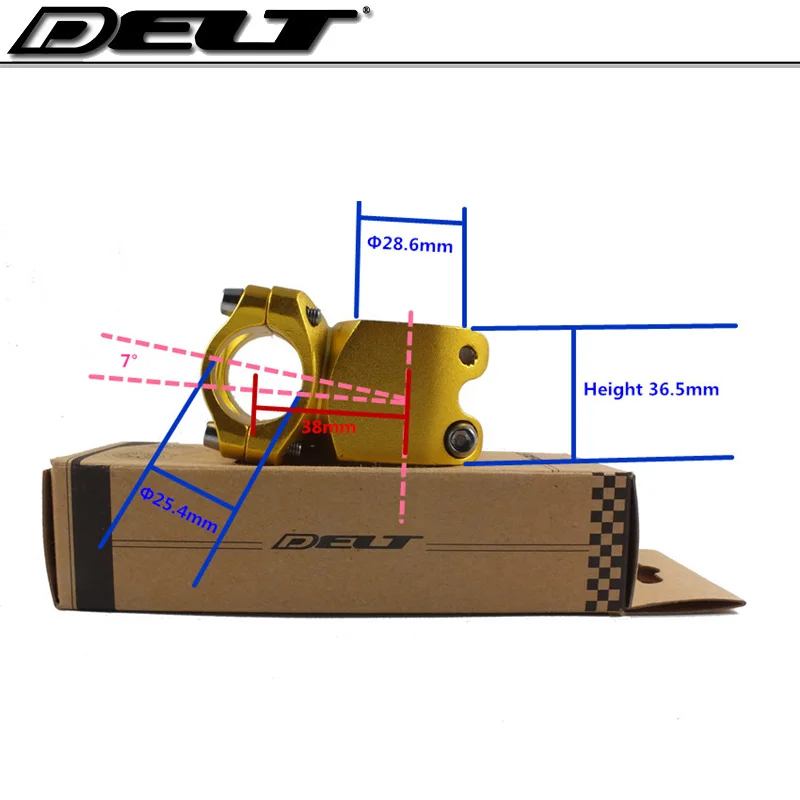 1 шт. 1-1/8 DELT 7 градусов Руль 25,4*38 мм Дорожный фиксированный велосипед велосипедные кронштейны золото AL6061