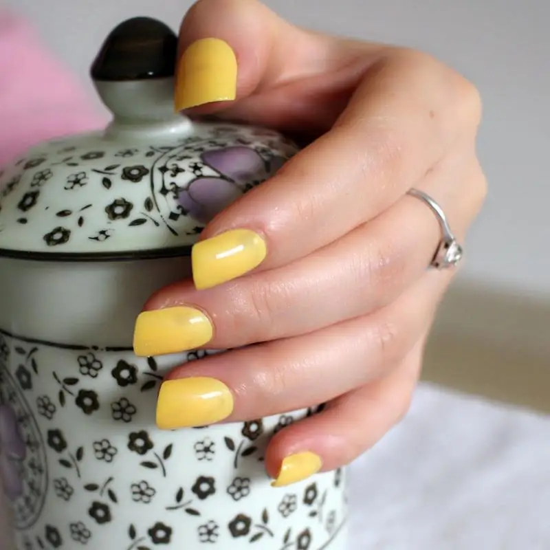 24 шт лимонно-желтые конфетные женские накладные ногти блестящий дизайн ногтей полная обмотка Типсы для рук ногти для маникюра продукт № 124