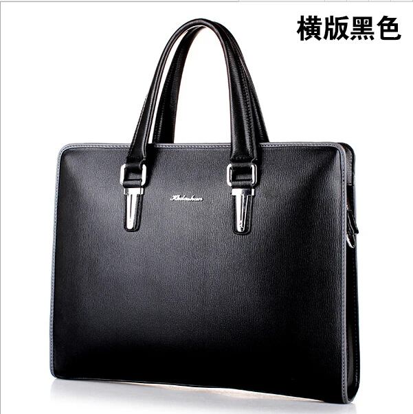 

new arrive business men's bags pu leather 15" big black dress laptop briefcase for man fashion brand male briefcase handbags