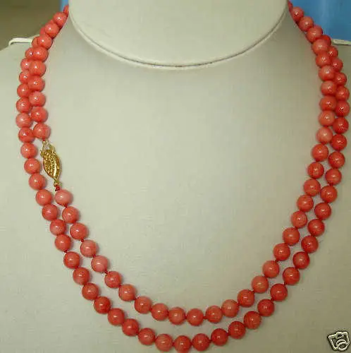 

ZF35 T434 FREE shipping>>>>>AAA charming Jewelry7-8mm Red Coral Necklace 64