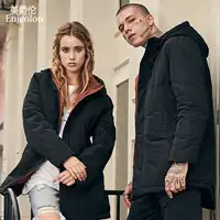 Enjeolon brand winter down jacket long hoodies jacket men hooded down coat for men warm parka duck down jacket men YR2704