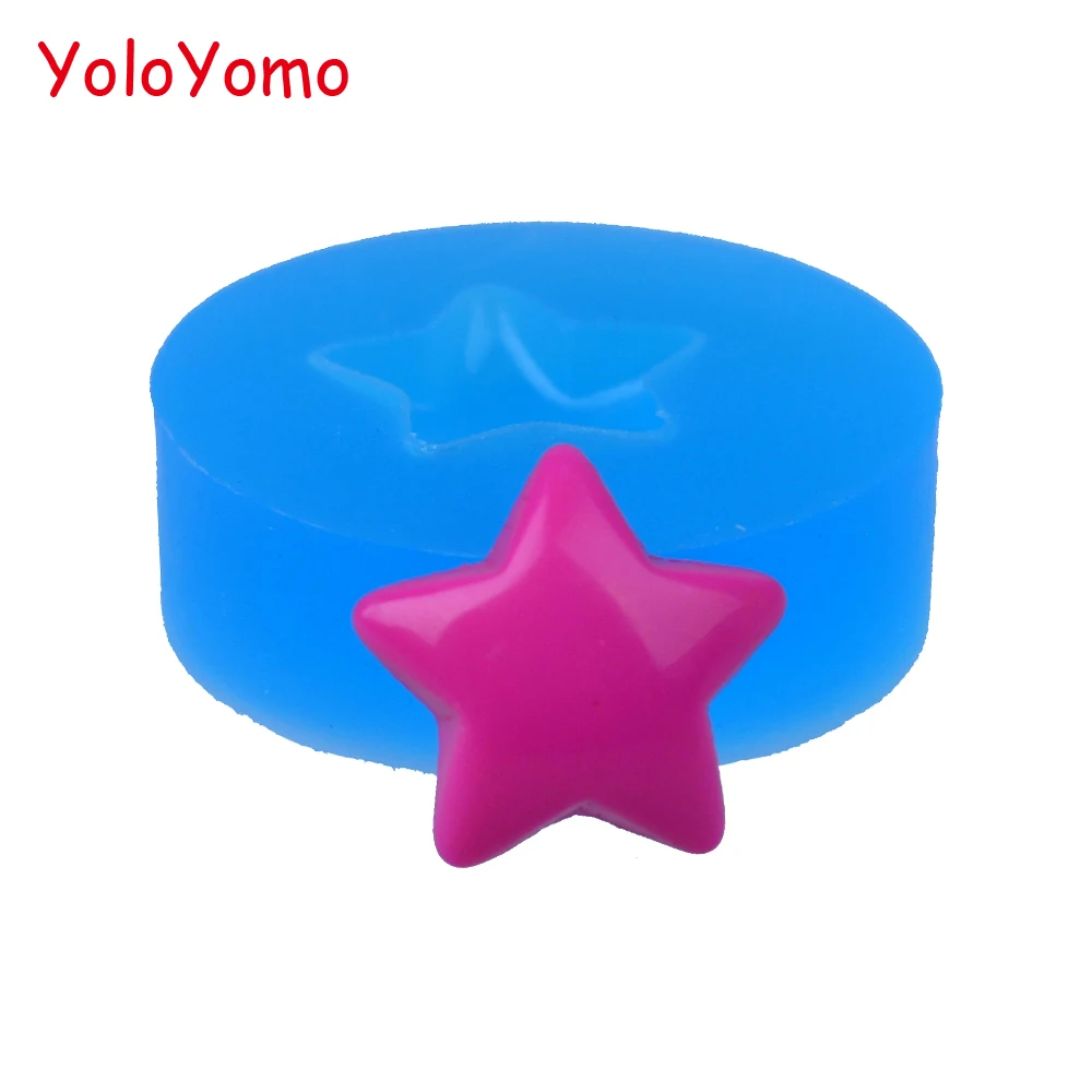 

P621YL 16.1mm Mini Star Flexible Silicone Mold - Cupcake Topper, Sugarcraft, Fondant, Gum Paste, Jewelry, Resin, Candy, Icing