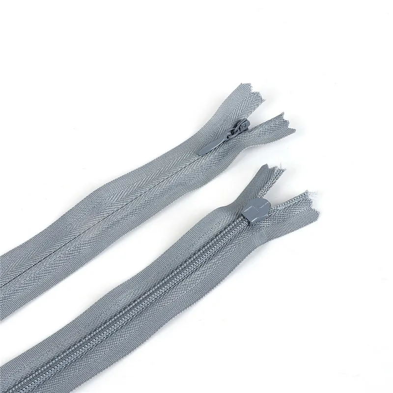3#10 шт./пакет 28 см 35 см 40 см 50 см 55 60 см в длину невидимых застежек-молний DIY нейлон катушки молнии для шитья одежды аксессуар - Цвет: Gray