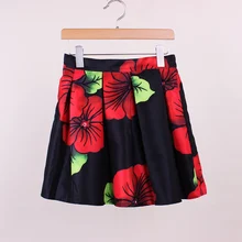 Низкая цена, красные цветочные принты, модные женские плиссированные мини faldas, Новое поступление года, модные юбки для девочек, повседневные штаны