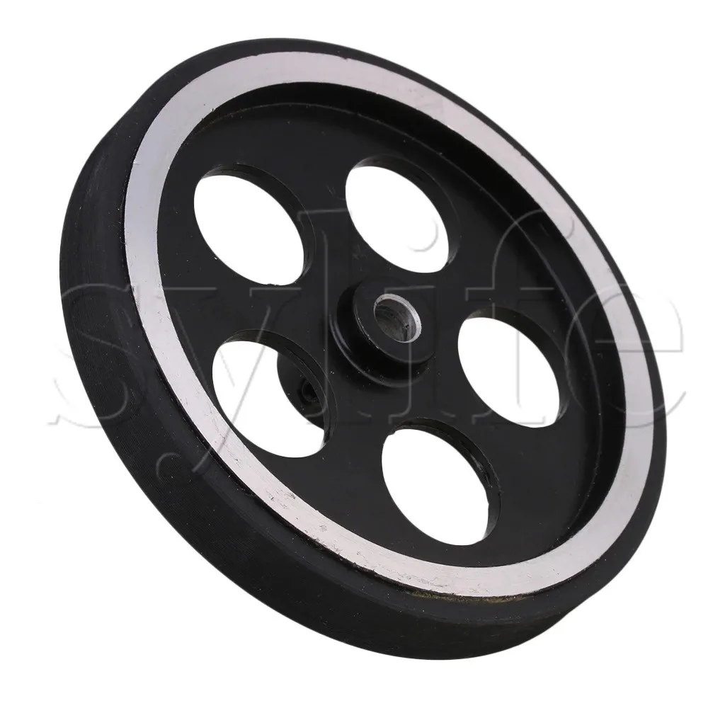 30x0.7cm Aluminum Rubber Rotary Encoder Wheel for Measuring Black