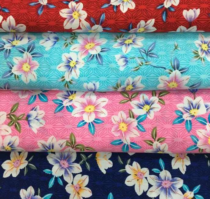 

100x145cm floral rose poplin fabric European Style Cotton Plain Character Prints Diy Vintage shabby chic rose Dress Shirt Cloth