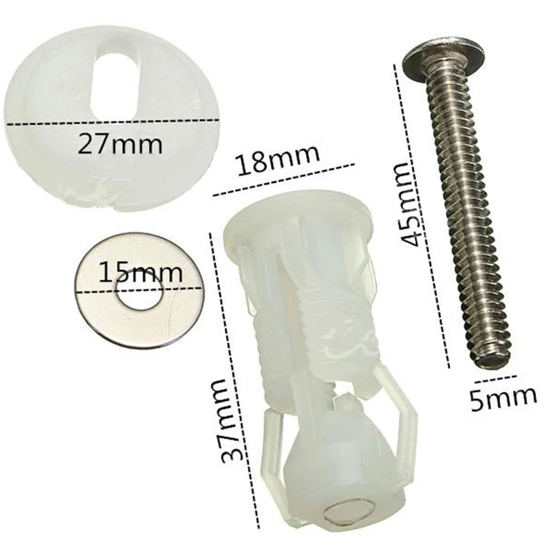 Alloy Replacement Toilet Seat Hinges Mountings Set Chrome with Fittings Screws For Toilet Accessories