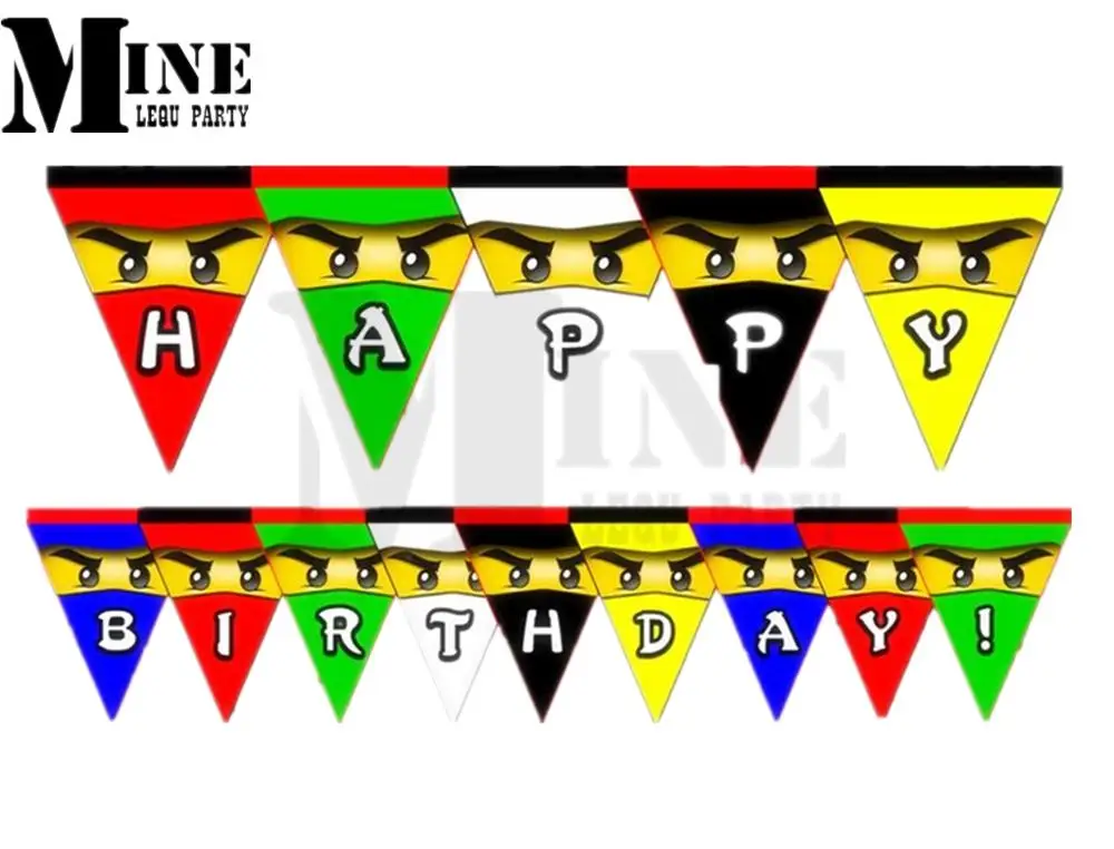 

Party Supplies 1set Ninja Ninja theme Party Paper banner Happy Birthday Banner Baby Shower Birthday Party Decorations