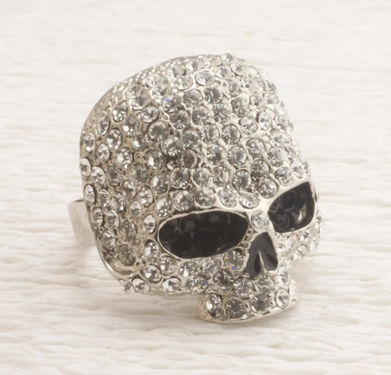

GrayBirds Fashion Skull Skeleton Rings Crystal Clear Color GR0169