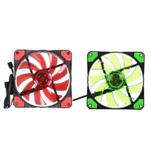 2 шт 120 мм ПК компьютер 16 дБ Ультра тихий 33 светодиодов чехол вентилятор Радиатор охлаждения с антивибрационной резины, 12 см вентилятор, 12В DC 3P