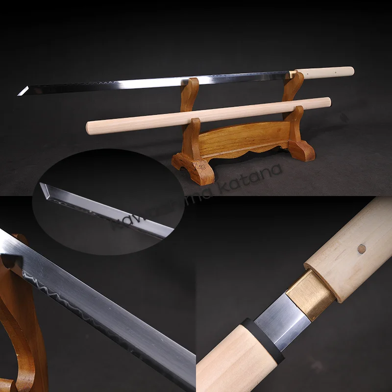 Handmade T10 Clay Tempered Samurai Straight Sword Katana Full Tang