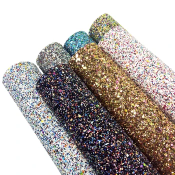 

7colors/set 20*34cm Chunky Glitter Sequins Faux Synthetic Leather Set ,DIY handmade materials for bag shoes phone case,1Yc5439