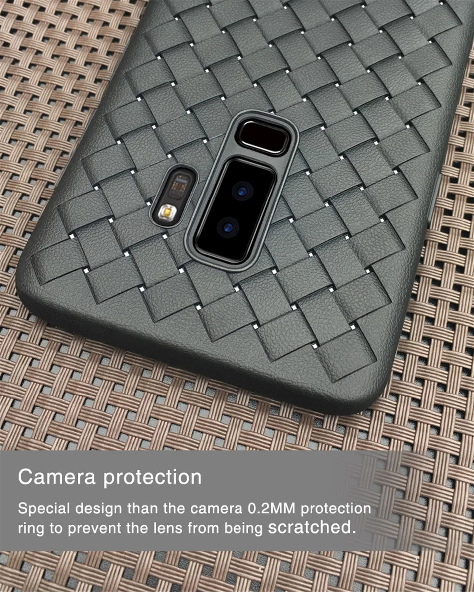 Luxury Grid Weaving Phone Case For Samsung Galaxy S9 S9 Plus Cases Cover Soft Silicone TPU Capa For Samsung S9Plus Accessories   (5)