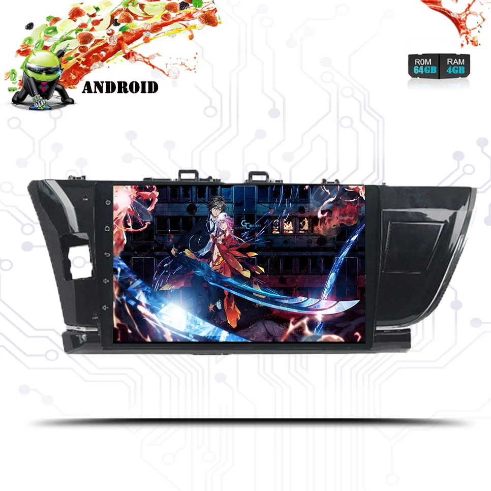 10 1 &quot2 din Android 0 4G 64GB Автомобильный dvd gps радио плеер для Toyota Corolla Levin 13 2014 2015
