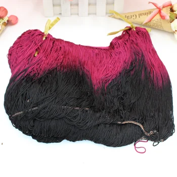 

YACKALASI 5 YDS/Lot Dip dye ormbre Royon Fringe tassel Winered Black 25cm long