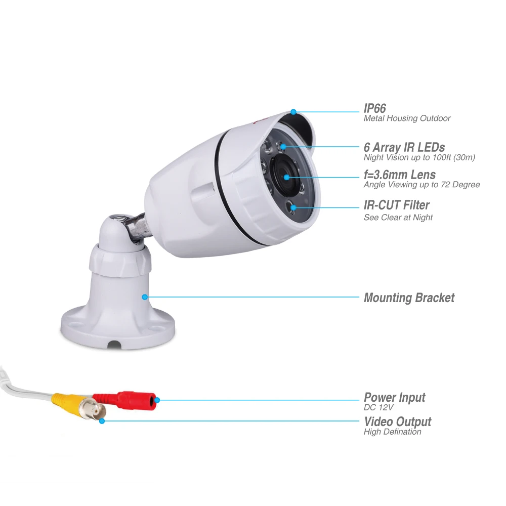 Tonton 1080 P 4 шт HD 2.0MP Hi-resolution CCTV камера безопасности с 82ft ночного видения водостойкий для 1080 P FULL HD системы цифровой видеозаписи