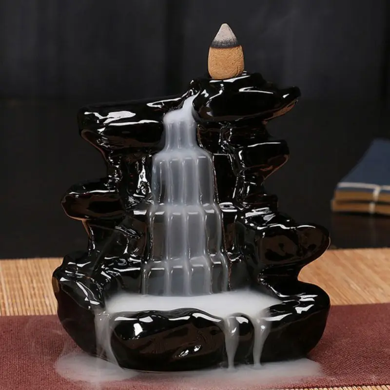 

Mountain Stream Shape Smoke Backflow Ceramic Cone Incense Burner Stick Incense Censer Incense Cones Home Special Decorations