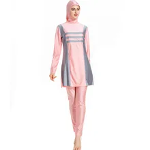 Женский купальный костюм с полным покрытием Мусульманский купальник женский исламский хиджаб пляжное бикини купальный костюм плюс размер