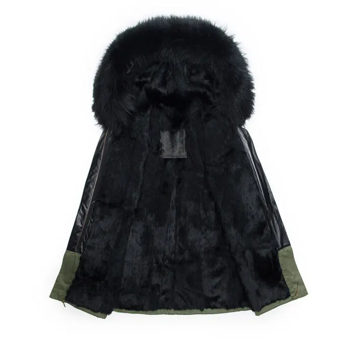 Long style male parka hooded real fur coat winter black fur Male jacket free freight