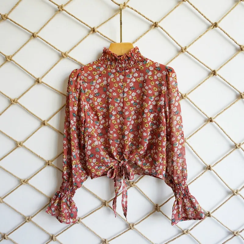 La MaxPa Hot Sale Full Sleeve Short Chiffon Shirt Vogue Instagram Fashion Blouse Casual Streetwear Summer Tops For Women 2019