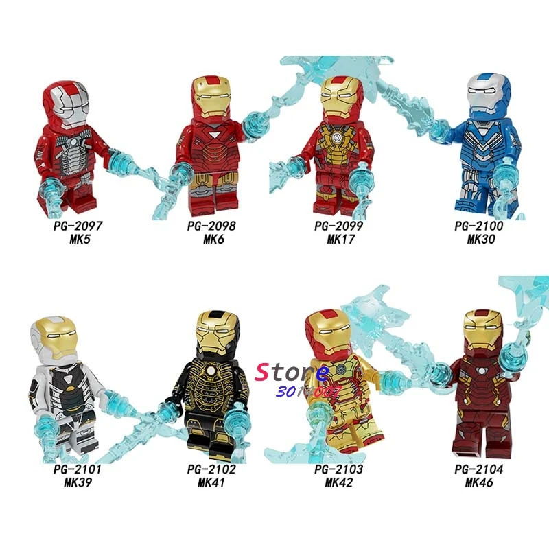 

Single Avengers Endgame Endgame IronMan Iron Man MK5 MK6 MK17 MK30 MK39 KM41 MK42 MK46 building blocks Kids Toys