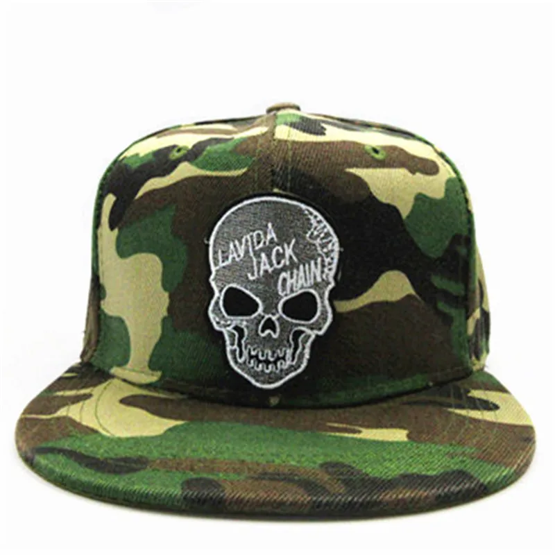 LDSLYJR personality skull embroidery cotton Baseball Cap hip-hop cap Adjustable Snapback Hats for men and women 277