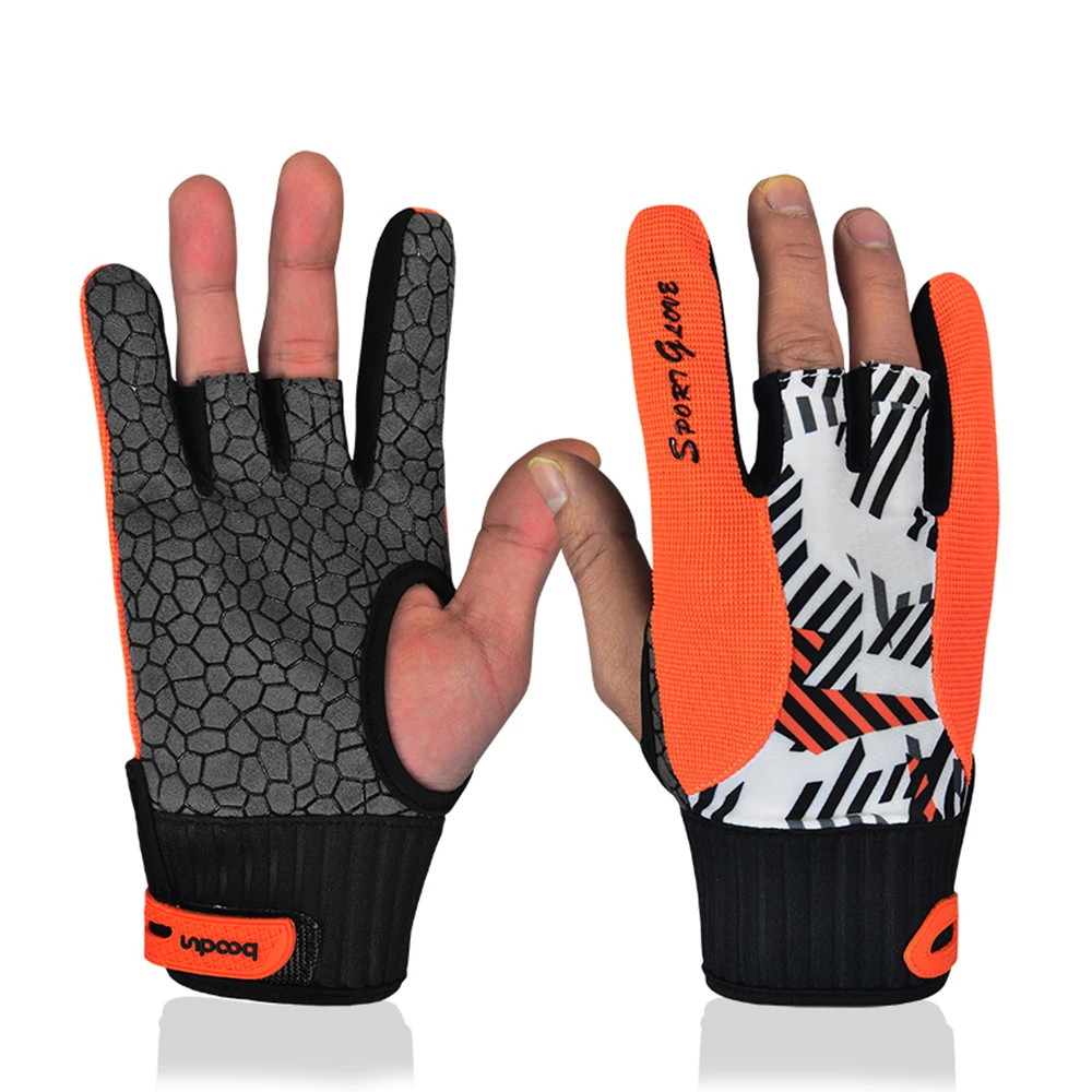 

Professional Anti-Skid Bowling Gloves Comfortable Bowling Accessories Semi-finger Instruments Sports Gloves Mittens for Bowling