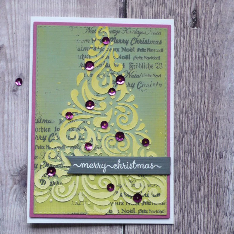 

Christmas Tree Stencil for DIY Scrapbooking New 2019 DIY Paper Cards Making CraftFun Plastic Templates Decoration Embellishment