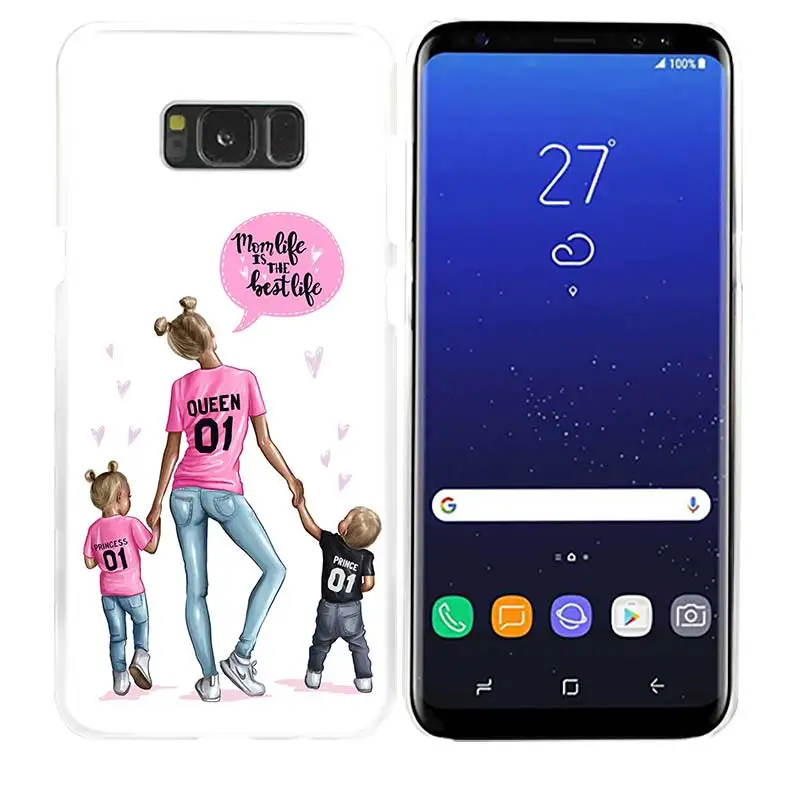 Чехол из поликарбоната для samsung Galaxy M20 M30 M40 M10 S10e S10 S9 S8 Plus S7 Note 8 9 Жесткий чехол для телефона Роскошные коричневые волосы для мамы и дочки - Цвет: 05