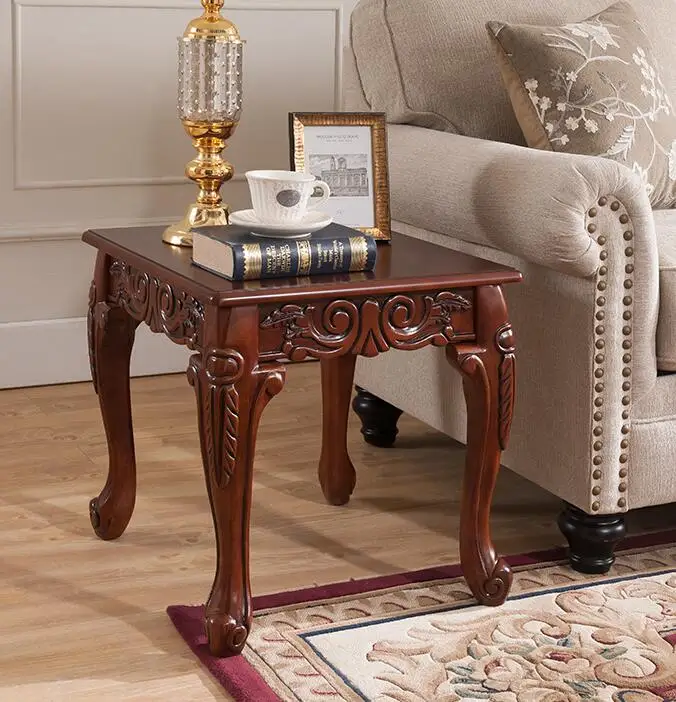Американский диван край несколько Европейский стиль гостиной круглый небольшой квадратный стол небольшой круглый стол журнальный столик приставной столик