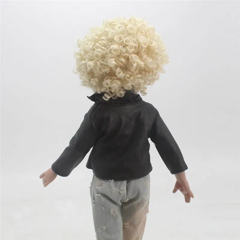 10-11 дюймов окружность головы кукольные парики термостойкие волокна хаки кудри готовые парики для 1" Высота американская кукла