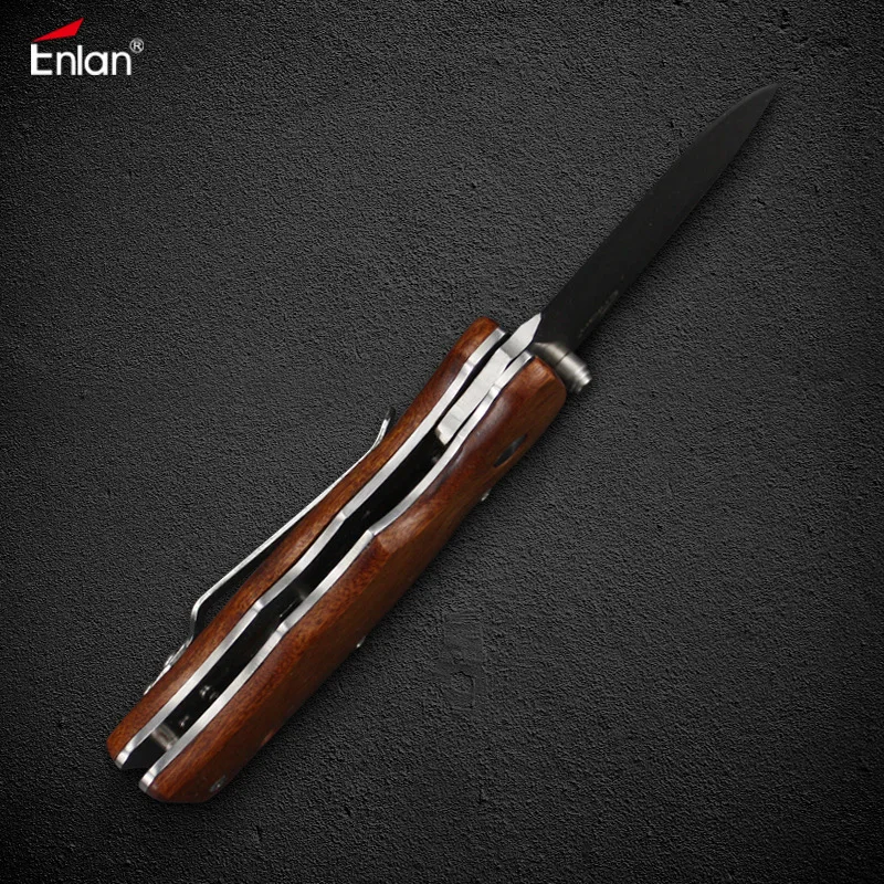 ENLAN маленький карманный складной нож 8Cr13Mov лезвие деревянная ручка Открытый Кемпинг Охота тактический портативный EDC карманный многофункциональный инструмент M027