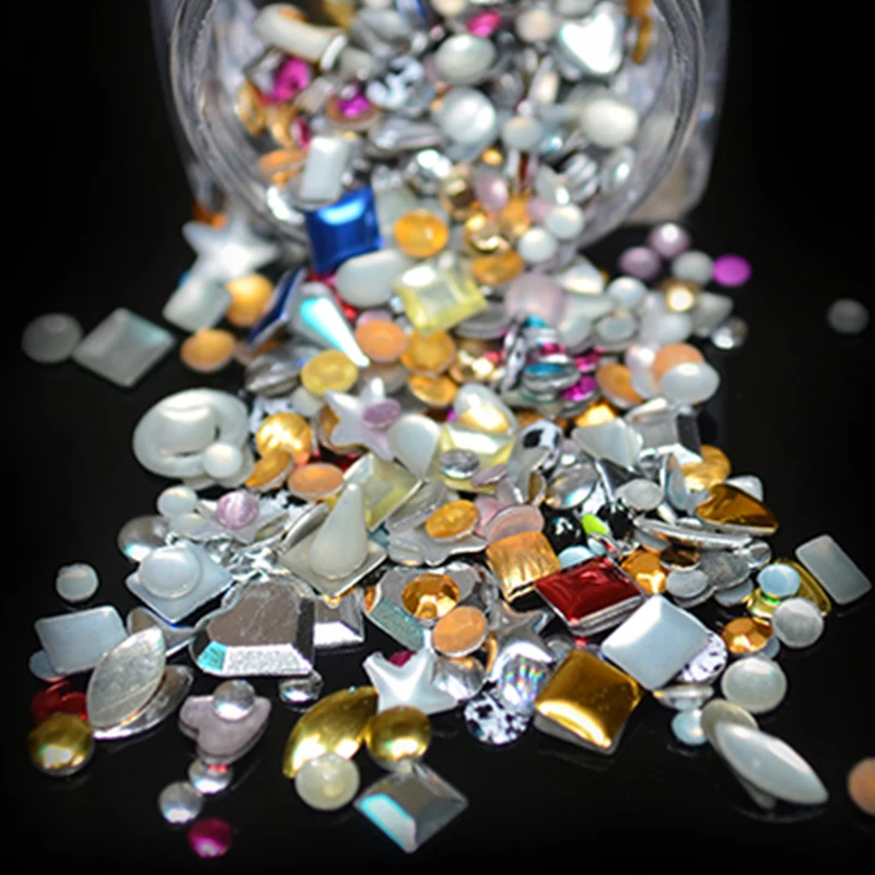 

WUF 1 Bottle Mix Shape Punk Metal Rivet Nails Art Decoration Neon Stud UV Gel DIY Design Jewelry For Women Nails #PZ-59