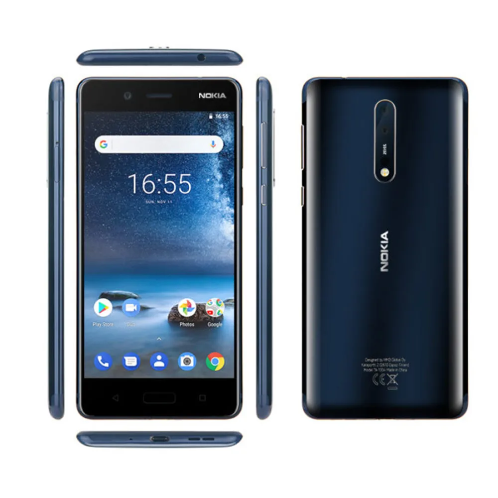 NOKIA 8 Android Smartphone TA-1004 6GB RAM 128GB ROM Snapdragon 835 2.5GHz Octa Core 5.3 Inch 2K Screen Dual Camera 4G LTE