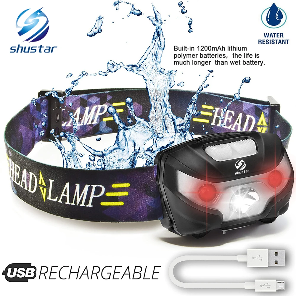 Светодиодный налобный фонарь с зарядкой от USB 5 Вт|running headlamp|led headlampheadlamp rechargeable |