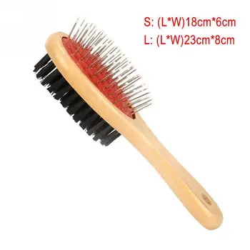 Double sided Pet Comb Big Dog Brush Beauty Comb for Cats Dogs Hair Wooden Removal
