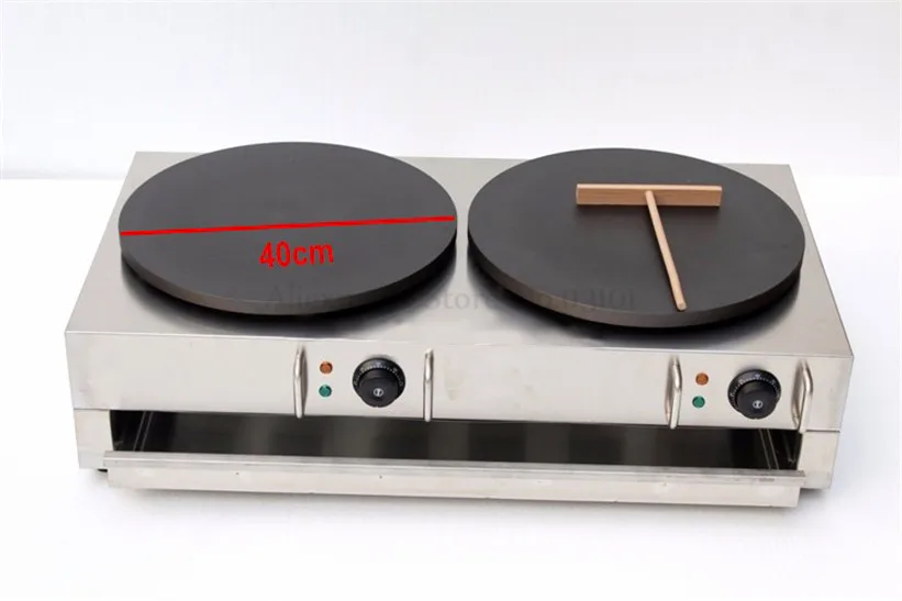 Double Pans Electric Crepe Machine Pancake Maker Jianbing Pancake Okonomiya Snack Restaurant Kitchen Cooking Device 220V / 110V 6