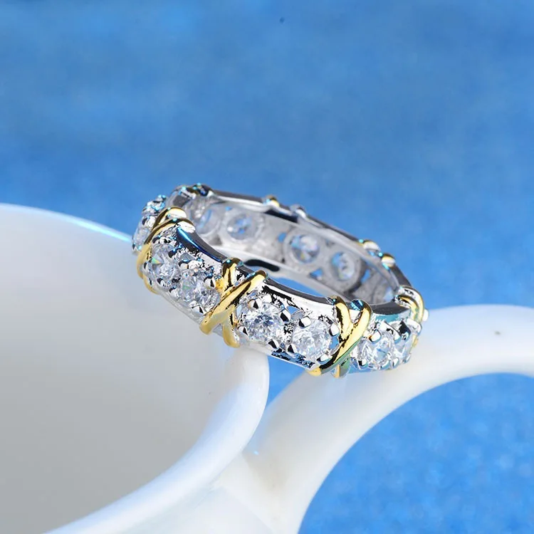 

925 Sterling Silver Crystal Ring Entwined Ribbon Love Heart Rings For Women Wedding Party Gift Fine Jewelry gift