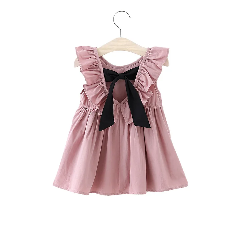 

Kids Girls Backless Dress Toddler Princess Party Tutu Summer Sleevless Ruffle Big Bow Children Girls Dresses 1-7Y RT384