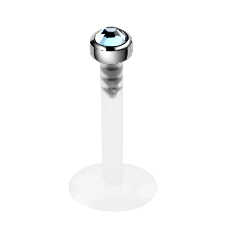 1PC G23 Titanium Bioplast Flexible Labret Stud Lip Piercing Rings 16g Ear Cartilages Tragus Helix Piercing Fashion Girls Jewelry 