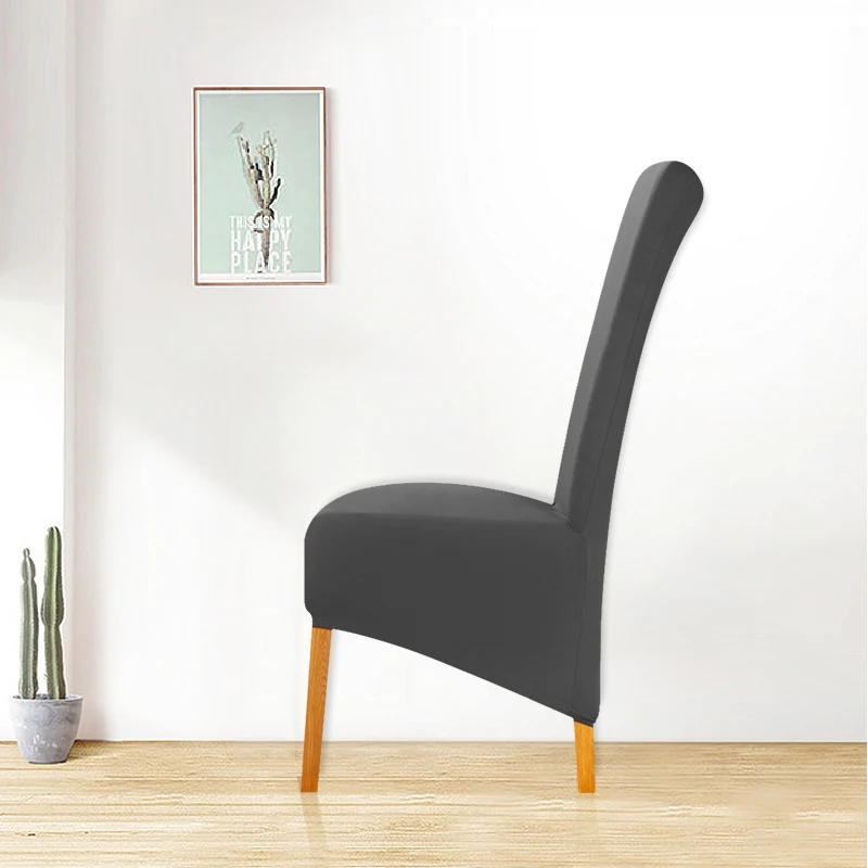 L Размер Длинная спинка спандекс ткань чехлы для стульев украшения Большой размер чехлы для стульев ресторан отель вечерние банкетные чехлы для стульев - Цвет: Charcoal
