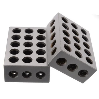 

2pc Silver Hardened Steel Blocks Set Precision .0002 Accuracy Engineers Milling Tool 2.5 x 5 x 7.5 cm