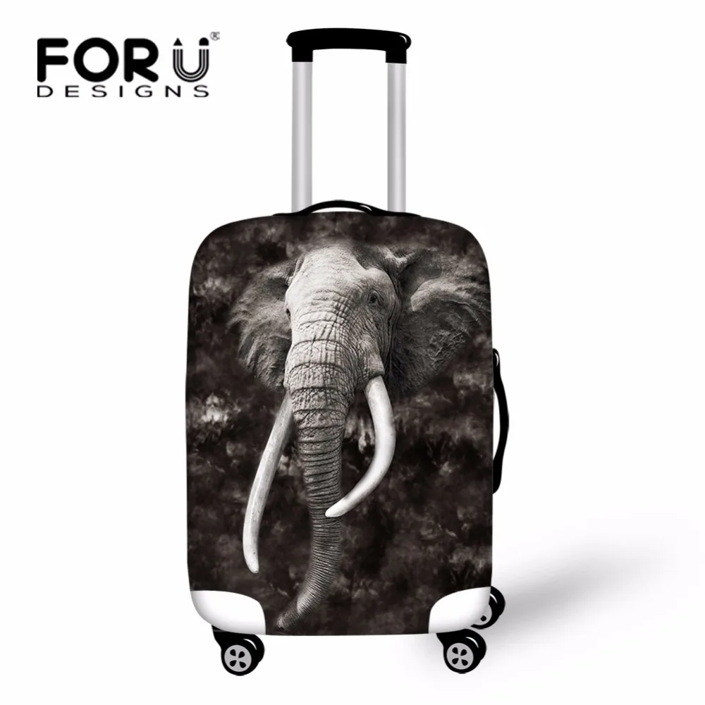 FORUDESIGNS/Эластичный чехол для чемодана с принтом слона волка для путешествий, эластичный чехол для чемодана 18-30 дюймов, защитный чехол для чемодана