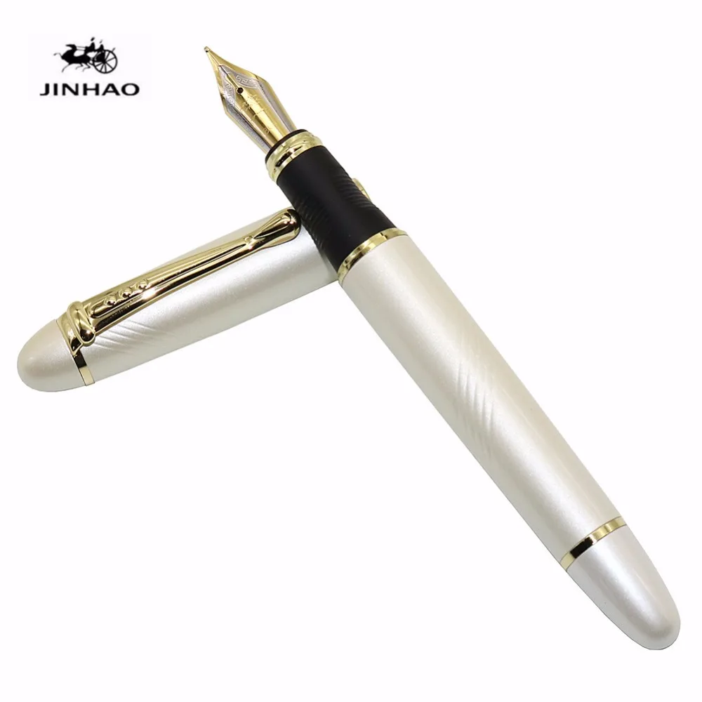 Jinhao X450 самопишущее перо полностью металлический золотой зажим роскошные ручки канцелярские принадлежности для студентов офисные школьные принадлежности