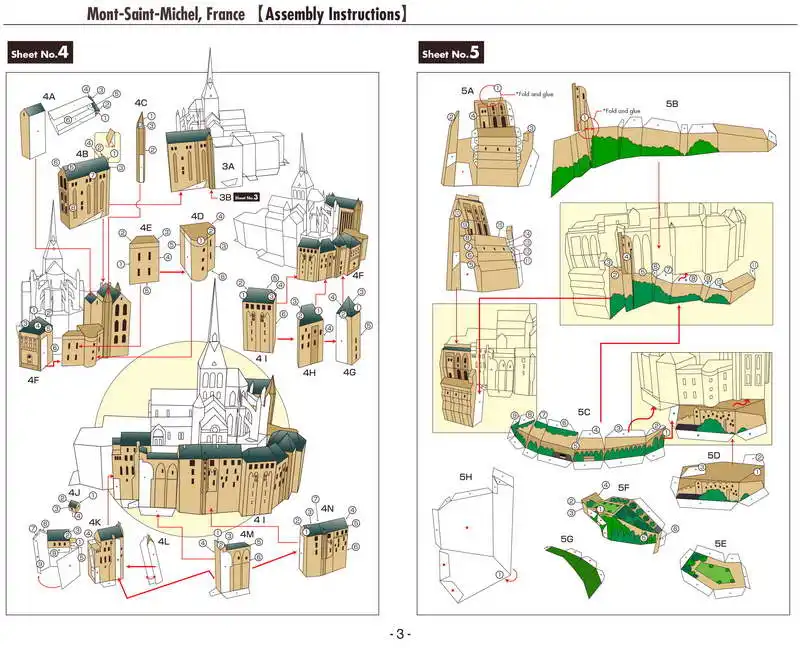Мон-Сен-Михель, Франция Ремесленная Бумажная модель архитектура 3D DIY обучающие игрушки ручной работы игра-головоломка для взрослых