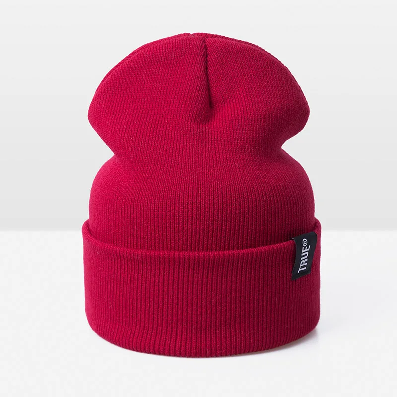 Горячая распродажа! унисекс брендовая зимняя шапка для мужчин Skullies Beanies женская мужская шапка модная теплая вязаная шапка бини эластичная - Цвет: E Red