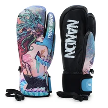 Лыжные перчатки для мужчин и женщин, теплые зимние водонепроницаемые перчатки для катания на лыжах, сноуборде, снегоходах, езды на мотоцикле, уличные зимние перчатки