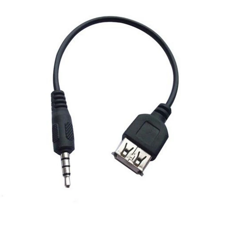3.5mm Male AUX Audio Plug USB 2.0 Female Converter Car Adapter Cable MP3 Fashion
