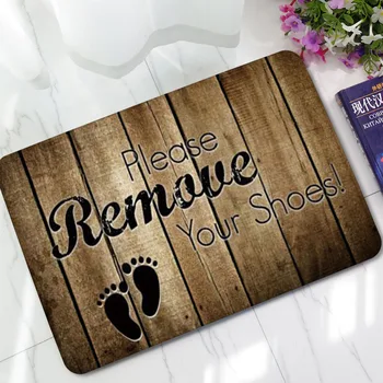 

Solid Carpet Nostalgia Take Away Your Shoes Print Blankets Non-woven Absorbent Non-slip Rubber Mats Living Room Mats 40x60cm