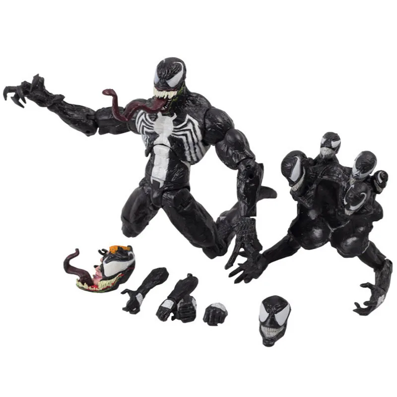 

15cm PVC BJD Marvel Figure The Amazing SpiderMan Venom Action Figure Toys Collection Model Toys Head Changeable Model Decoration